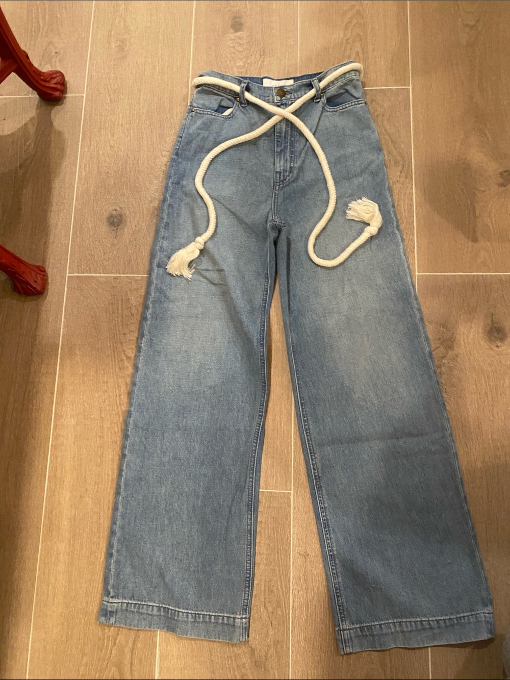 THE GREAT. Wide-Leg High-Rise Jeans in Light Blue